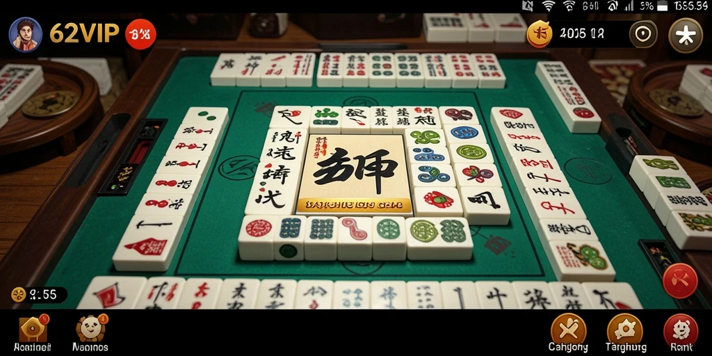 Tampilan gameplay Mahjong yang menarik di 62VIP.