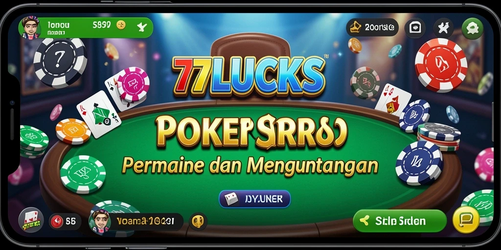 Menampilkan gameplay Poker yang seru dan interaktif dari 77LUCKS.