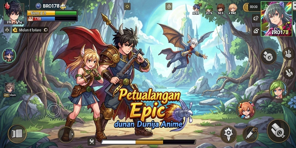 Tampilan gameplay seru dalam dunia anime yang menakjubkan.