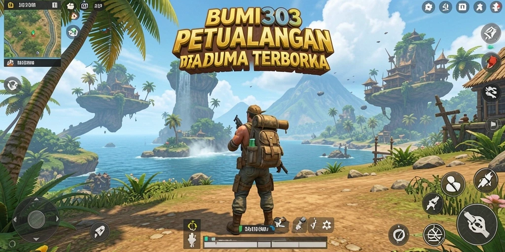 Tampilan menarik dari dunia terbuka BUMI303 penuh warna.