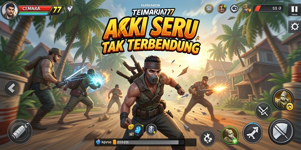 Tangkapan layar menampilkan aksi intens dari gameplay CEMARA77.