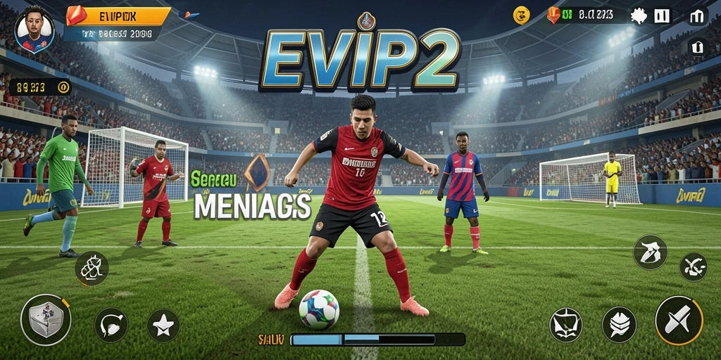 Tampilan gameplay seru dan mengasyikkan dari EVIP2 yang menggambarkan aktivitas olahraga.