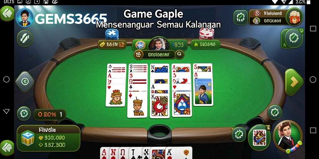 Tampilan screenshot GEMS365 saat gameplay Gaple yang seru.
