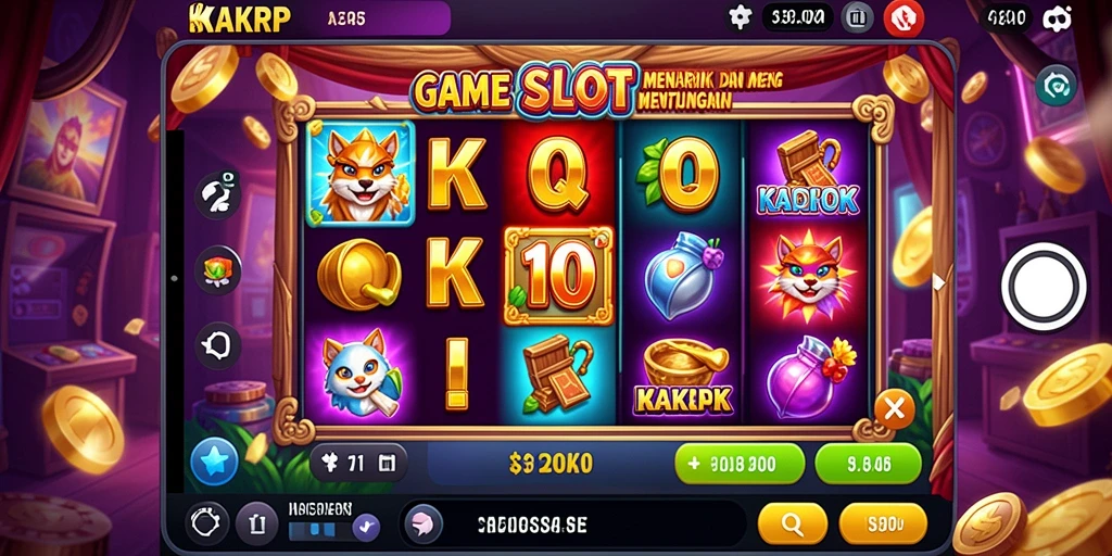 Screenshot gameplay KAKRP menampilkan putaran slot yang seru dan penuh warna.