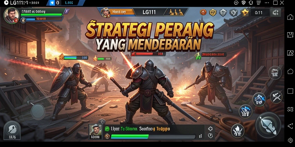 Screenshot menunjukkan aksi pertempuran strategi yang intens di LG111.