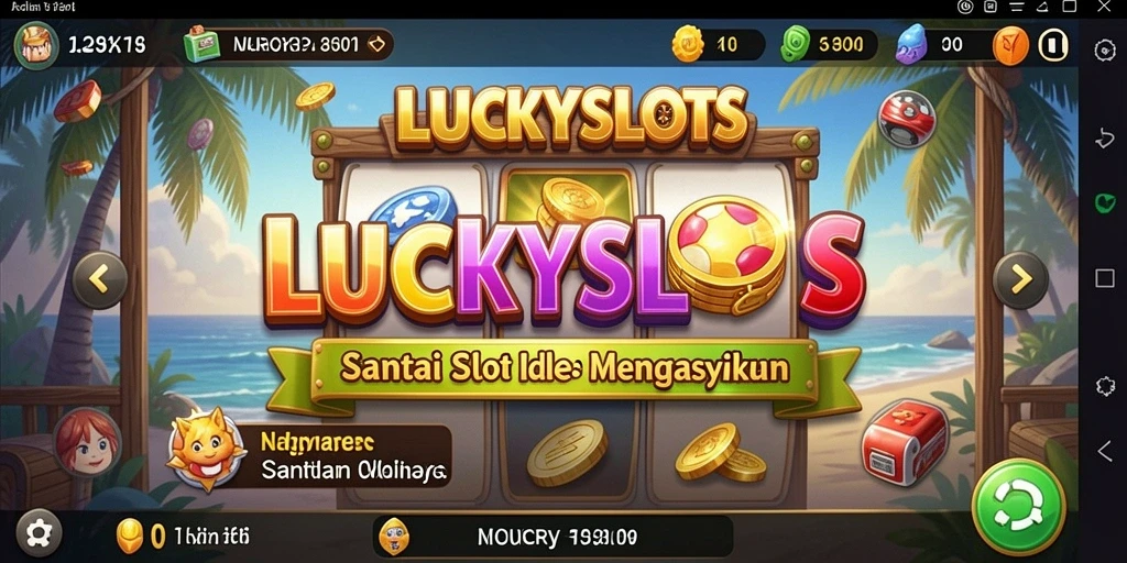 Tampilan gameplay LUCKYSLOTS yang menarik dengan mesin slot yang colorfull.