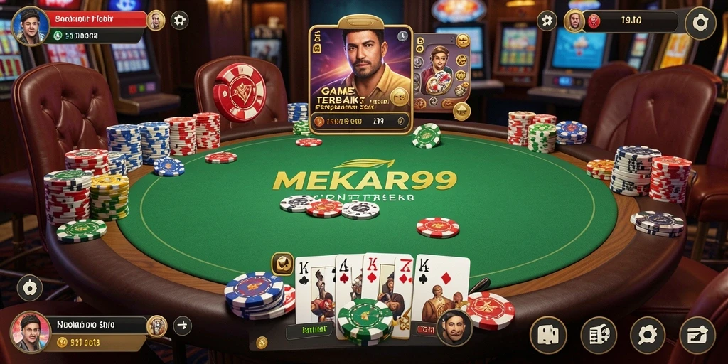 Tampilan gameplay poker seru di MEKAR99 yang memukau.