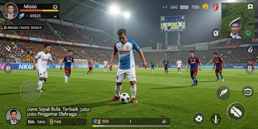 Tampilan gameplay NK666 yang menegangkan dalam pertandingan sepak bola.