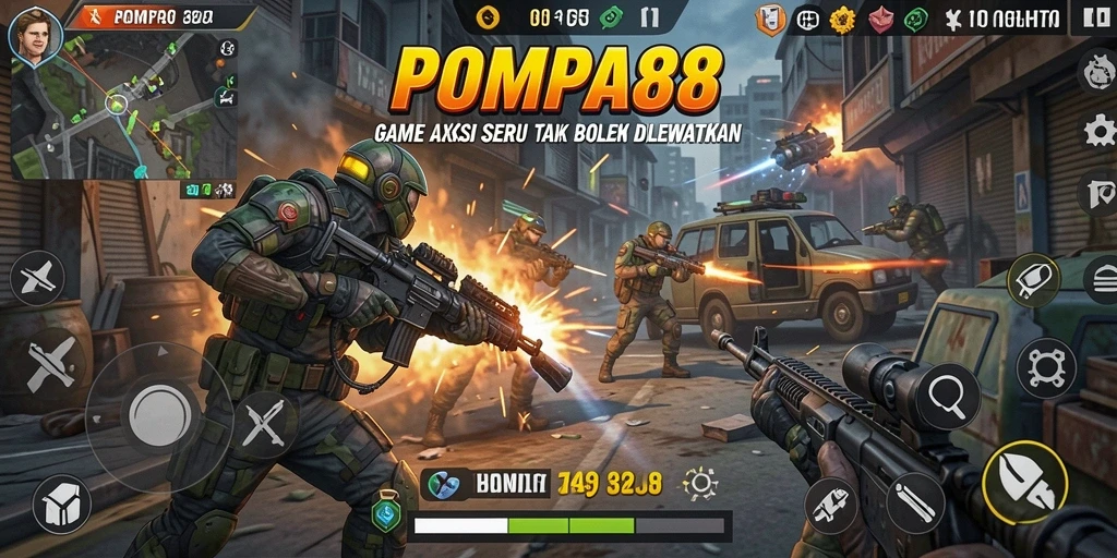 Tampilan seru gameplay POMPA88 dalam aksi mendebarkan.