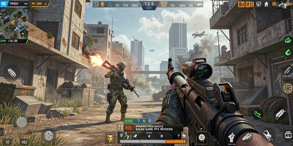 Screenshot utama PRADA188 dengan aksi seru FPS.