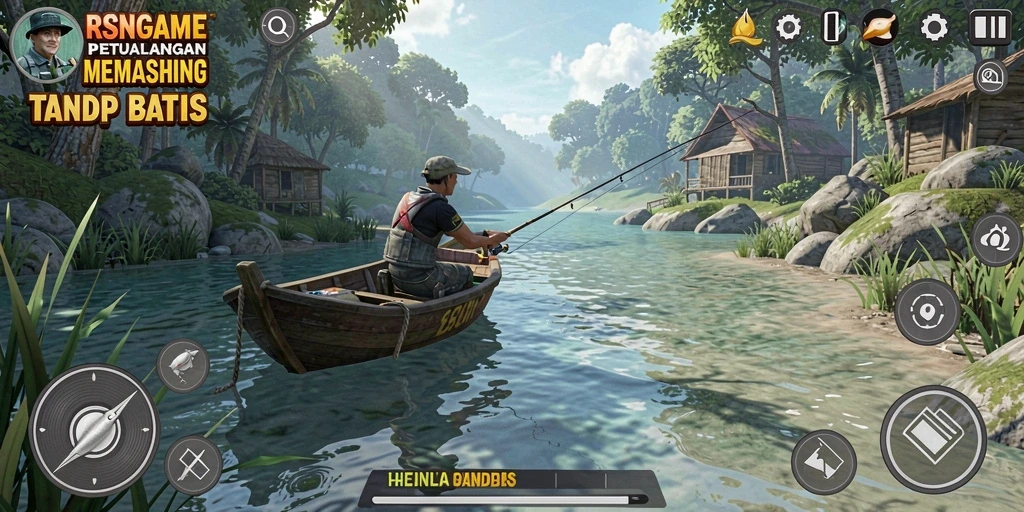 Gameplay seru dalam RSNGAME dengan berbagai lokasi memancing dan jenis ikan.