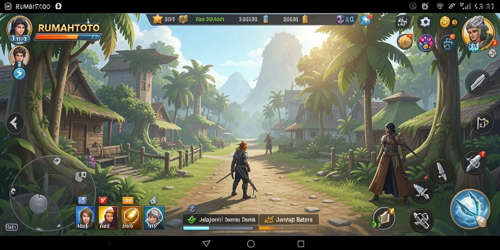 Tangkapan layar gameplay yang menampilkan dunia terbuka RUMAHTOTO.