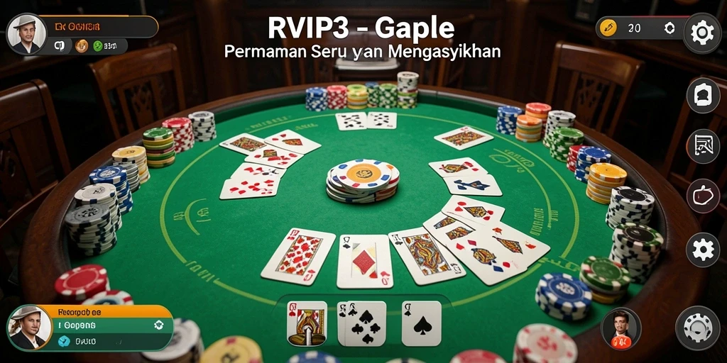 Screenshot gameplay RVIP3 menampilkan momen mendebarkan permainan Gaple.