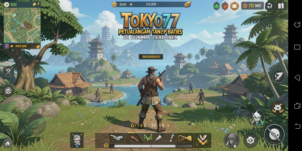 Screenshot gameplay TOKYO77 menampilkan petualangan seru di dunia terbuka.