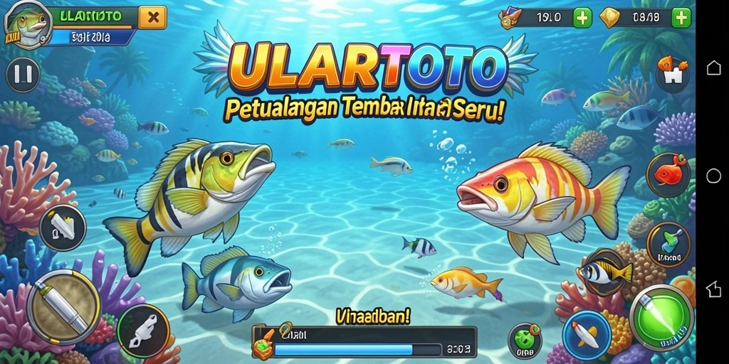 Tampilan gameplay ULARTOTO yang menakjubkan dalam berburu ikan.